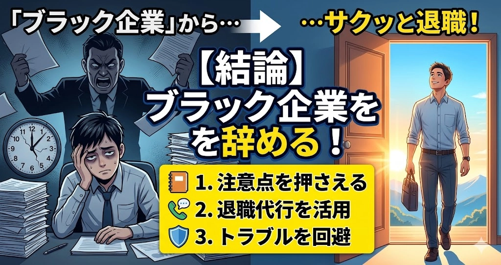 ブラック企業を辞めれるように交渉してもらえますか？