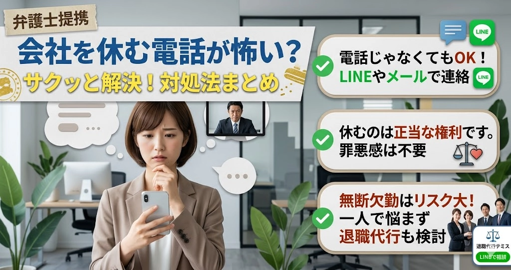 会社を休む電話をするのが怖いときの対処法は？