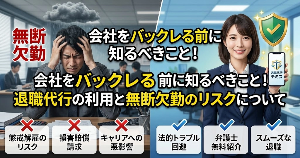 会社をバックレる前に知るべきこと！退職代行の利用と無断欠勤のリスクについて