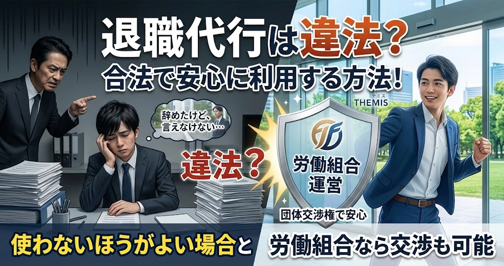 退職代行は違法？使わないほうがよい場合と合法に安心して利用する方法 ～労働組合が運営する退職代行なら交渉も可能～