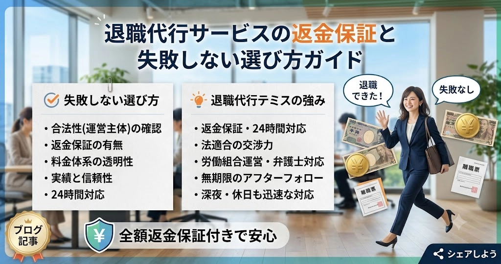 退職代行サービスの返金保証と失敗しない選び方ガイド