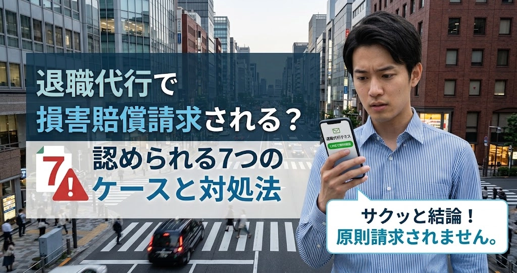 退職代行で損害賠償請求される？認められる7つのケースと判例・対処法を解説