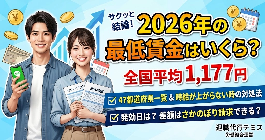 2026年の最低賃金はいくら？全国平均1,177円・47都道府県一覧と時給が上がらない時の対処法