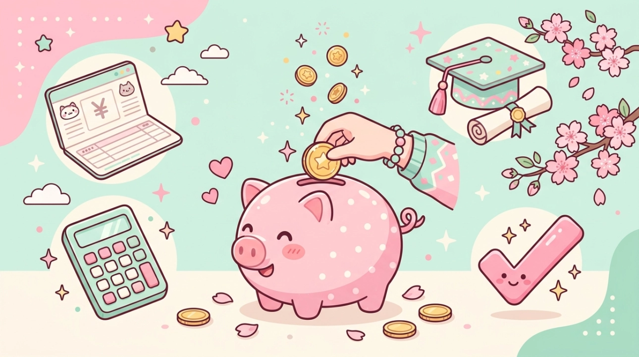 貯金箱にお金を入れている手のイラスト